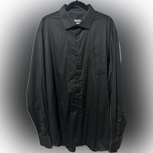 Van Heusen Men's Black Dress Shirt 2XL